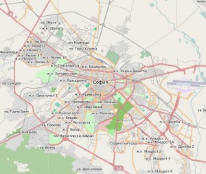 Karte von Sofia - (c) OpenStreetMap.org